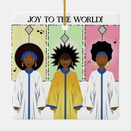 Afrikaans-Amerikaanse kerstkerst Keramisch Ornament (Achterkant)