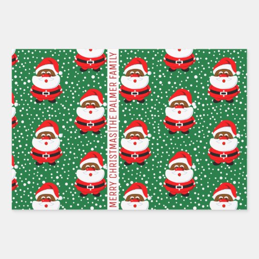 Afrikaans-Amerikaanse kerstkerstkerstman Inpakpapier Vel (Voorkant 3)