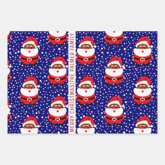 Afrikaans-Amerikaanse kerstkerstkerstman Inpakpapier Vel (Voorkant)