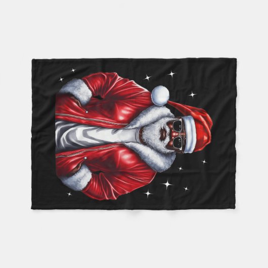 Afrikaans-Amerikaanse kerstkerstpajama - zwart Fleece Deken (Voorkant (Horizontaal))