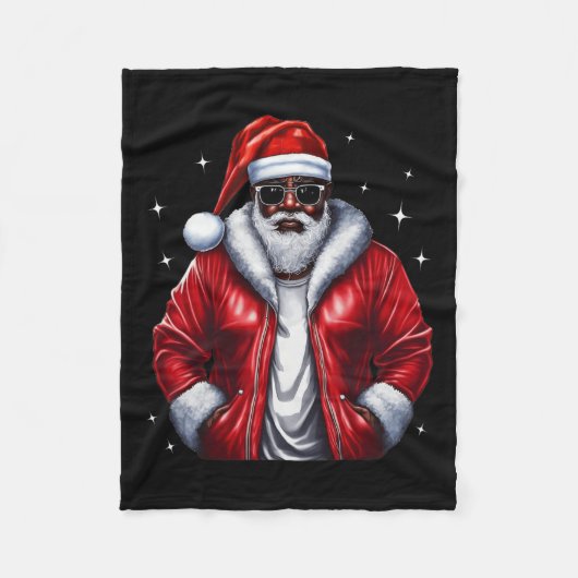 Afrikaans-Amerikaanse kerstkerstpajama - zwart Fleece Deken (Voorkant)