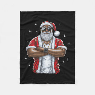 Afrikaans-Amerikaanse kerstkerstpajama - zwart Fleece Deken