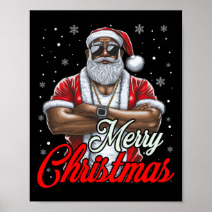 Afrikaans-Amerikaanse kerstkerstpajama - zwart Poster