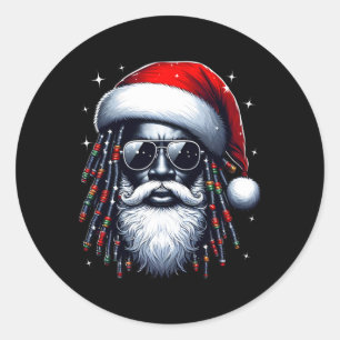 Afrikaans-Amerikaanse kerstkerstpajama - zwart Ronde Sticker