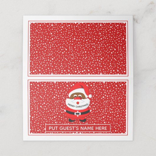 Afrikaans-Amerikaanse Kerstman Kerstmis escort Plaatskaartje (Buitenkant ongevouwen)