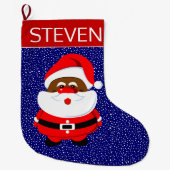 Afrikaans-Amerikaanse Kerstman Kerstmis rood blauw Grote Kerstsok (Voorkant)