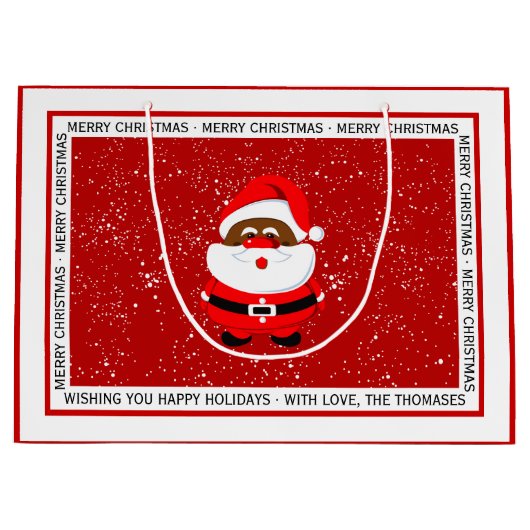 Afrikaans-Amerikaanse Kerstman Kerstmis rood Groot Cadeauzakje (Voorkant)