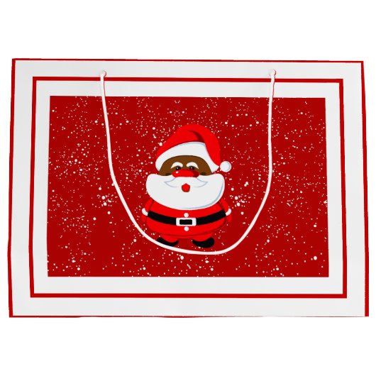 Afrikaans-Amerikaanse Kerstman Kerstmis rood Groot Cadeauzakje (Achterkant)