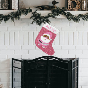 Afrikaans-Amerikaanse Kerstman Kerstmis roze wit Grote Kerstsok