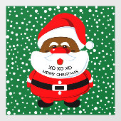 Afrikaans-Amerikaanse kerstman met groene kerst Raamsticker (Vel)