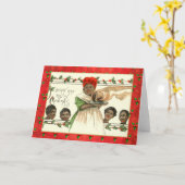 -Afrikaans-Amerikaanse kerstmis Kaart (Gele Bloem)