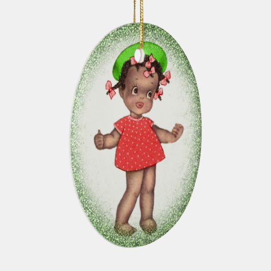 -Afrikaans-Amerikaanse kerstsieraad Keramisch Ornament (Rechts)