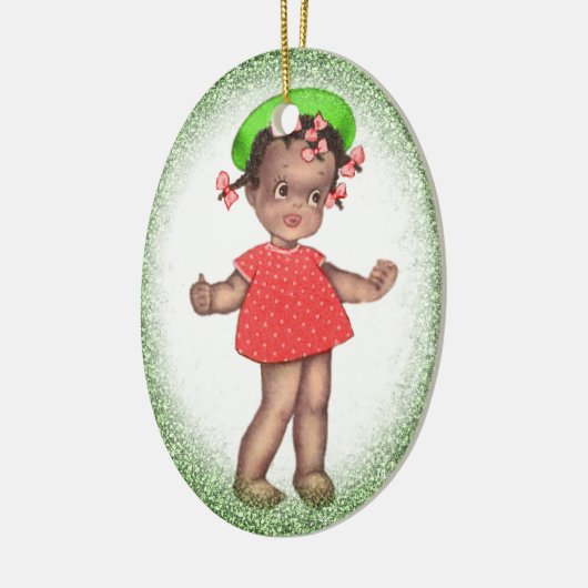 -Afrikaans-Amerikaanse kerstsieraad Keramisch Ornament (Links)