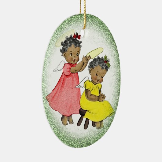 -Afrikaans-Amerikaanse kerstsieraad Keramisch Ornament (Rechts)