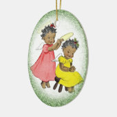 -Afrikaans-Amerikaanse kerstsieraad Keramisch Ornament (Links)