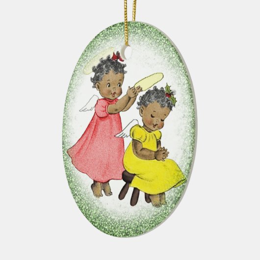 -Afrikaans-Amerikaanse kerstsieraad Keramisch Ornament (Links)