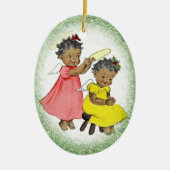 -Afrikaans-Amerikaanse kerstsieraad Keramisch Ornament (Voorkant)