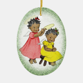 -Afrikaans-Amerikaanse kerstsieraad Keramisch Ornament