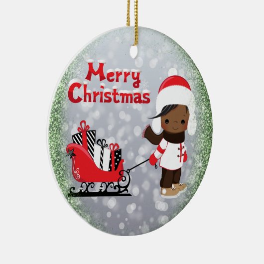 Afrikaans-Amerikaanse kerstversiering Keramisch Ornament (Rechts)