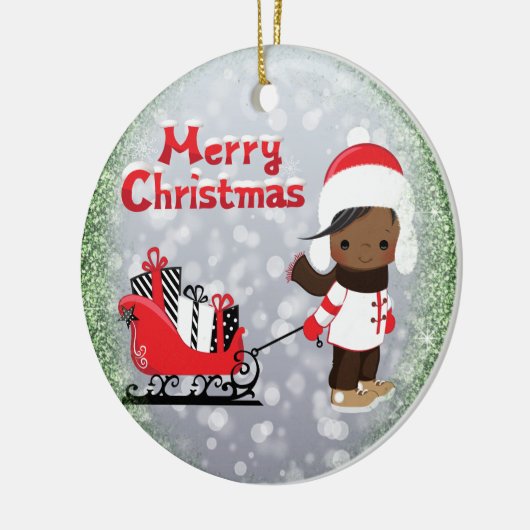 Afrikaans-Amerikaanse kerstversiering Keramisch Ornament (Links)