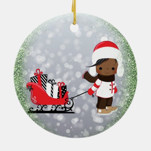 Afrikaans-Amerikaanse kerstversiering Keramisch Ornament (Achterkant)