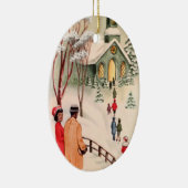 -Afrikaans-Amerikaanse kerstversiering Keramisch Ornament (Rechts)