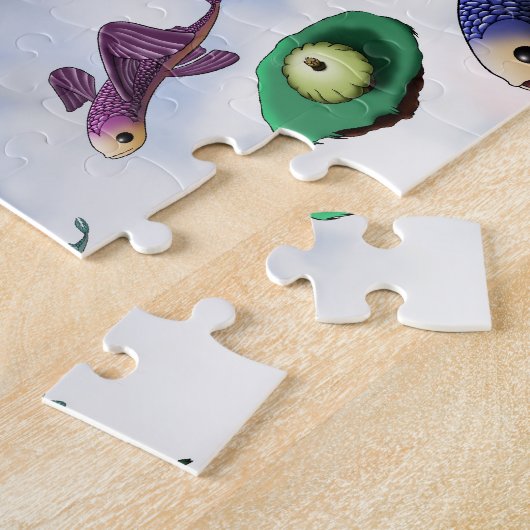 Afrikaans-Amerikaanse Kinderen op vliegende vis Legpuzzel (Zijkant)