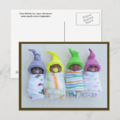 Afrikaans-Amerikaanse kleedbaby's: Polymeer Clay Briefkaart (Voorkant / Achterkant)