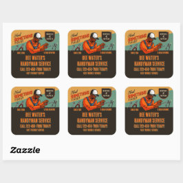 Afrikaans-Amerikaanse klusjesman branding aanpasse Vierkante Sticker