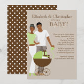 Afrikaans-Amerikaanse koppel geneutrale Baby showe Kaart (Voorkant / Achterkant)