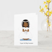 Afrikaans-Amerikaanse meisjeskaart eerste Heilige  Kaart (Gele Bloem)