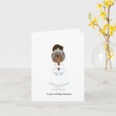 Afrikaans-Amerikaanse meisjeskaart eerste Heilige  Kaart (Gele Bloem)