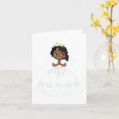 Afrikaans-Amerikaanse meisjeskaart eerste Heilige  Kaart (Gele Bloem)