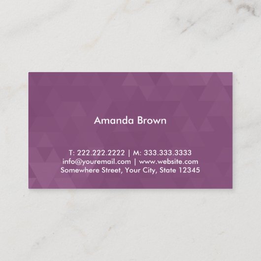 Afrikaans-Amerikaanse moderne Paarse Hair Salon Visitekaartje (Achterkant)