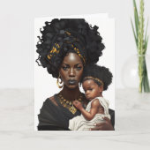 Afrikaans-Amerikaanse moeder en Baby, Moederdag Ka Kaart (Voorkant)