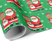 Afrikaans-Amerikaanse Mr. en Mrs. Santa Claus Kers Cadeaupapier (Rol Hoek)
