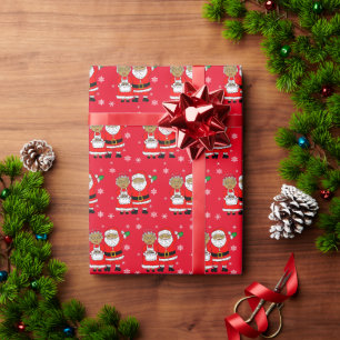 Afrikaans-Amerikaanse Mr. en Mrs. Santa Claus Kers Cadeaupapier