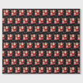 Afrikaans-Amerikaanse Mr. en Mrs. Santa Claus Kers Cadeaupapier (Vlak)