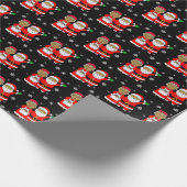 Afrikaans-Amerikaanse Mr. en Mrs. Santa Claus Kers Cadeaupapier (Hoek)