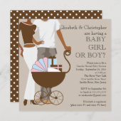 Afrikaans-Amerikaanse paar Baby shower onthullen Kaart (Voorkant / Achterkant)