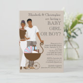 Afrikaans-Amerikaanse paar Baby shower onthullen Kaart (Staand voorkant)