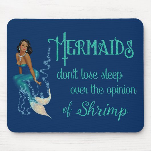 -Afrikaans-Amerikaanse Pinup Mermaid in Diamonds Muismat (Voorkant)