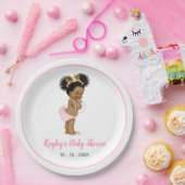 -Afrikaans-Amerikaanse prinses Baby roze Papieren Bordje (Feest)