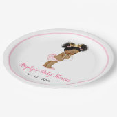 -Afrikaans-Amerikaanse prinses Baby roze Papieren Bordje (Gekanteld)