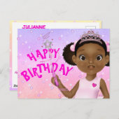 Afrikaans-Amerikaanse prinses Ballerina Poem Briefkaart (Voorkant / Achterkant)