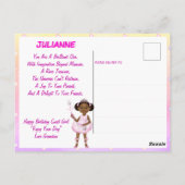Afrikaans-Amerikaanse prinses Ballerina Poem Briefkaart (Achterkant)