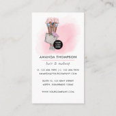 Afrikaans-Amerikaanse roze en blauwe denim Floral  Visitekaartje (Achterkant)