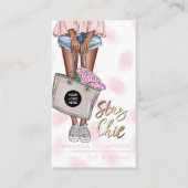 Afrikaans-Amerikaanse roze en blauwe denim Floral  Visitekaartje (Voorkant)