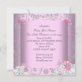 Afrikaans-Amerikaanse roze en grijs Baby shower me Kaart (Achterkant)