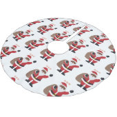 Afrikaans-Amerikaanse Santa Brushed Polyester Kerstboom Rok (Gekanteld)